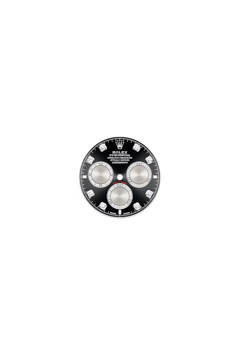 Bright black and steel set with diamonds