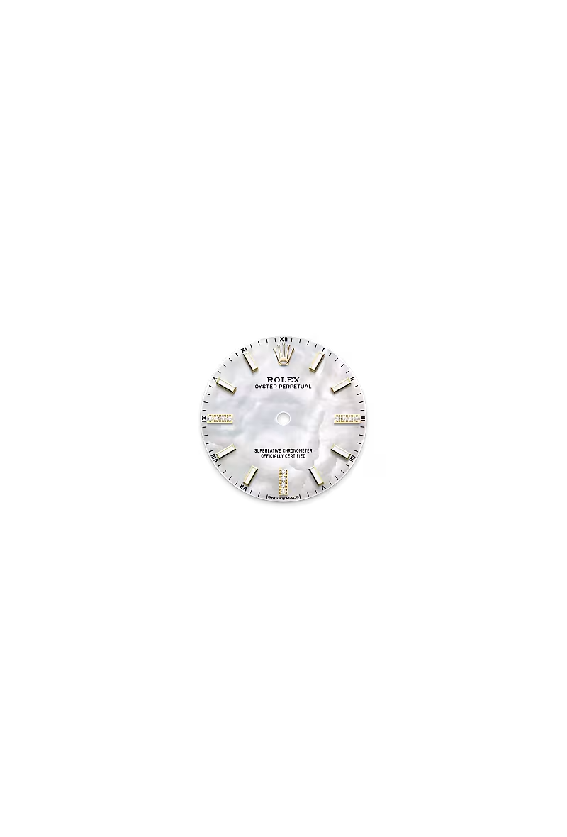 White mother-of-pearl set with diamonds